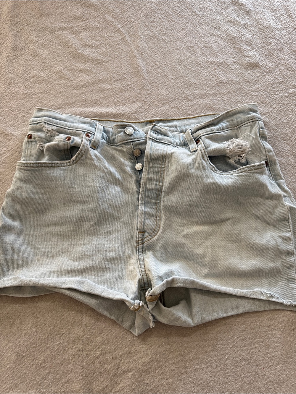 Levi's Light Blue Distressed Women's Denim Shorts